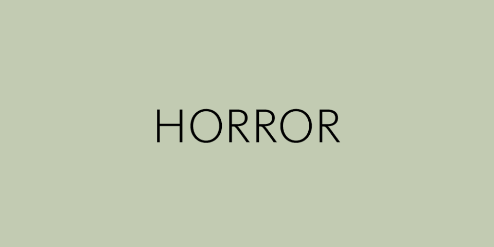 Text reads: Horror