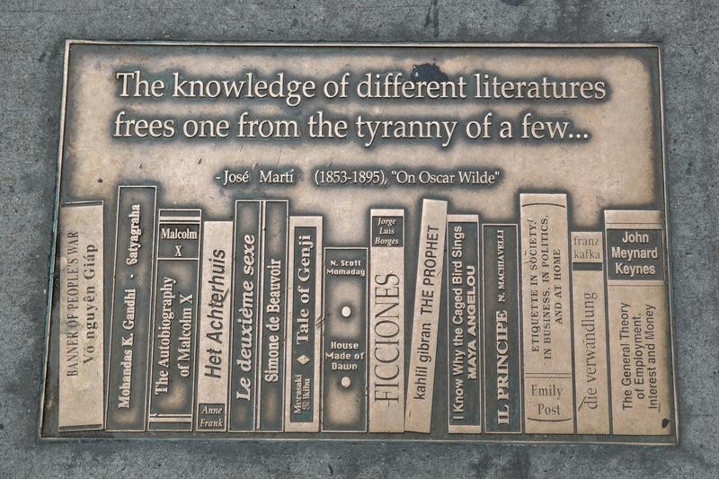 plaque on Library Way