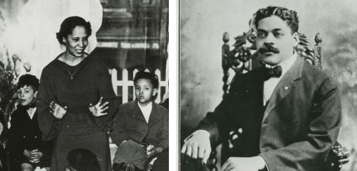 side by side photos of Pura Belpre and Arturo Schomburg