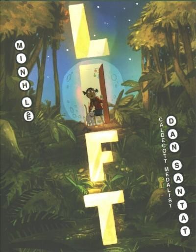 Book cover image with the title Lift running vertically. A girl looks into a wild jungle/forest.