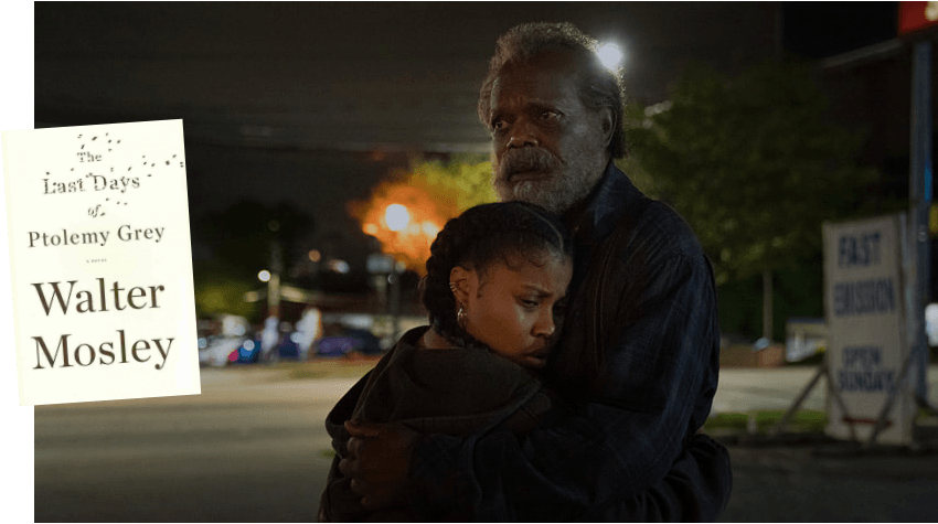 older man and younger woman hug in a dark parking lot