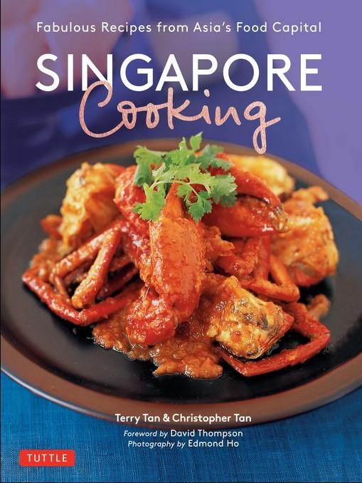  Fabulous Recipes from Asia's Food Capital . Purple background with a photo of Singapore crab.  