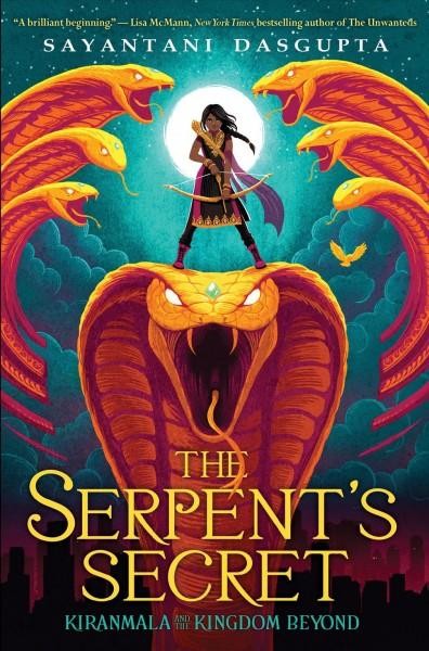 Book cover image with the title The Serpent's Secret showing a girl in battle gear atop a snarling serpent