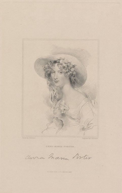 Black and white engraving of Anna-Maria Porter
