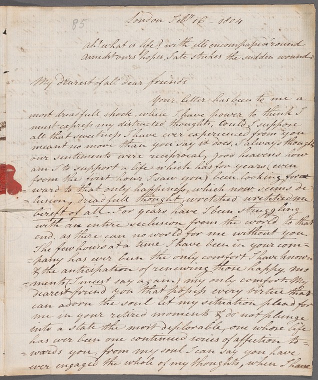 Handwritten letter from Charles Rivers to Jane Porter