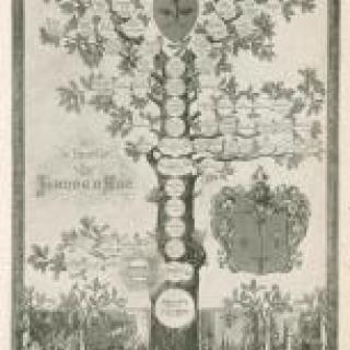 Archival image of stylized family tree.