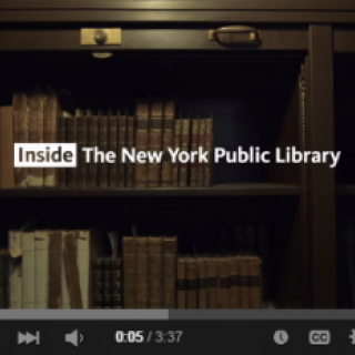 Screenshot of video that says: Inside The New York Public Library.