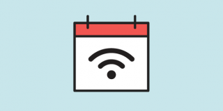 Illustration of a calendar with a WiFi symbol on it