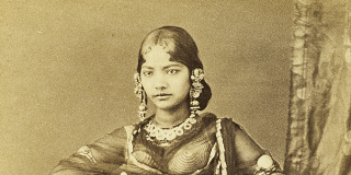 Detail of photograph of Juddan Dancing Girl, from the series Beauties of Lucknow, Calcutta 1874 