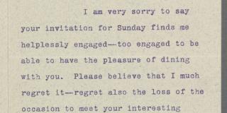 Typed letter from Henry James to Lady Gregory
