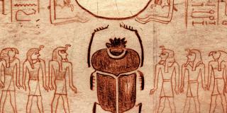 drawing of an egyptian scarab