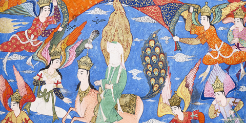 Detail of an illustration from Siyer-i Nebī (Life of the Prophet), a 13th-century illuminated manuscript copied in the 16th century
