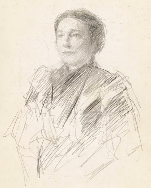 pencil portrait of Lady Gregory