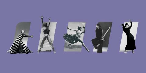 5 black and white photos of choreographers in a row